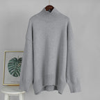 Solid color turtleneck knitted sweater