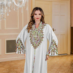 Women's robe Muslim rope embroidered robe