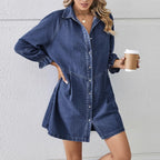 Lantern sleeve loose dress