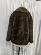 Fur fur long-sleeved cardigan top