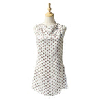 Coffee bean print loose satin dress