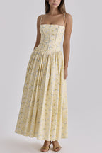 Floral suspender dress