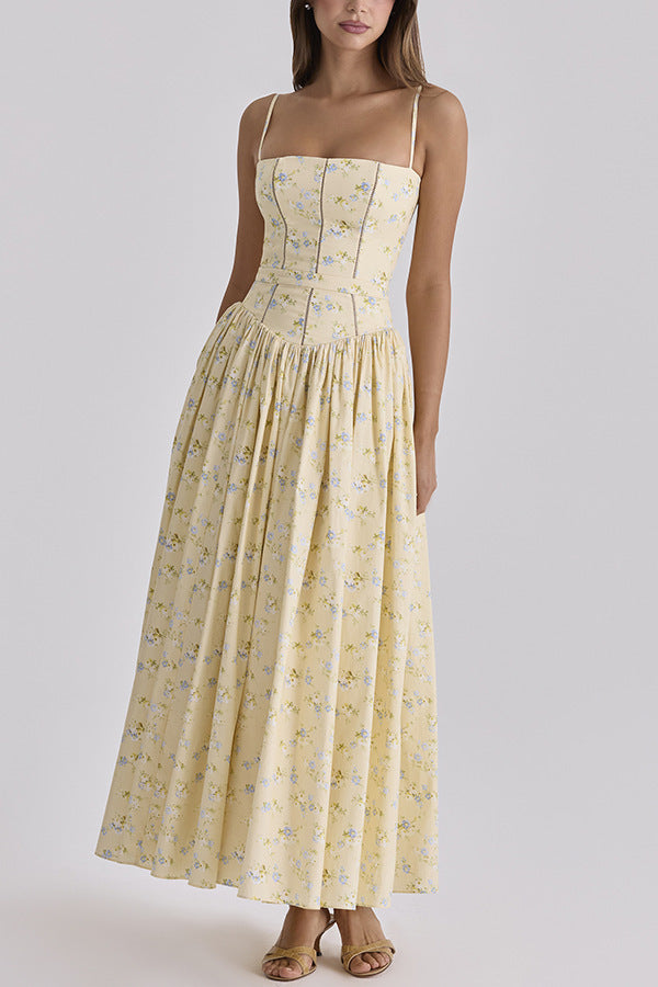 Floral suspender dress