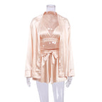 Silk long-sleeved bathrobe loungewear