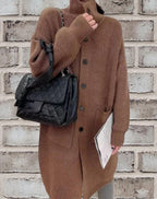 Cozy Oversized Cardigan ?¡ìC Thick Stand Collar Winter Coatigan