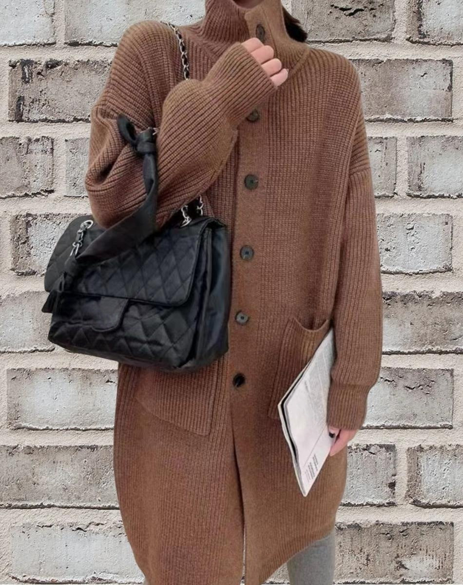 Cozy Oversized Cardigan ?¡ìC Thick Stand Collar Winter Coatigan
