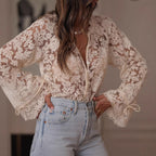 Hollow casual lace shirt lace shirt