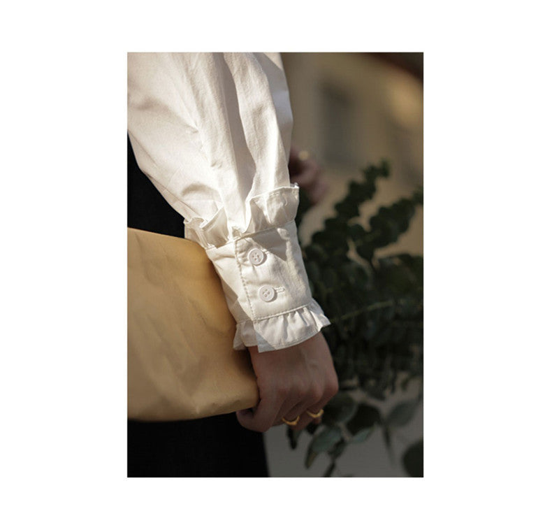 White Shirt Women's Long Sleeve Bottom Shirt