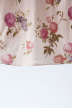 Little Rose Temperament Mulberry Silk Lotus Leaf Edge Dress