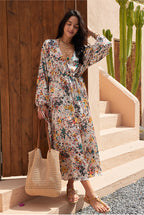 Floral summer pleated floral print dress