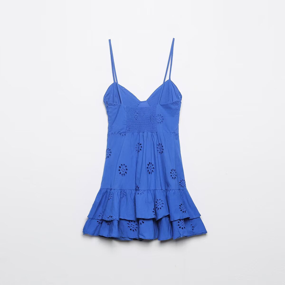 Laminated decorative hollow short dress