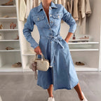 Long Sleeve Denim Shirt Dress