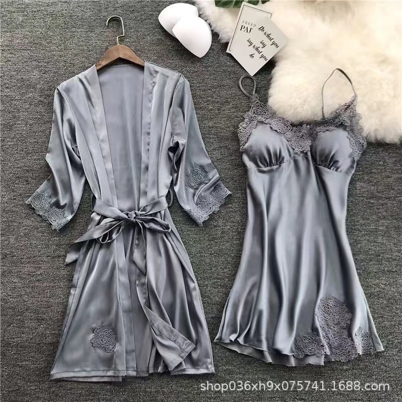 Satin home nightgown