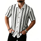 Shirt Vintage Checked Knitted Short Sleeve Shirt