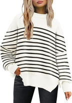 crew neck bat wing long-sleeved sweater