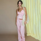 Jacquard suspender trousers cover loungewear