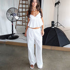 Jacquard suspender trousers cover loungewear