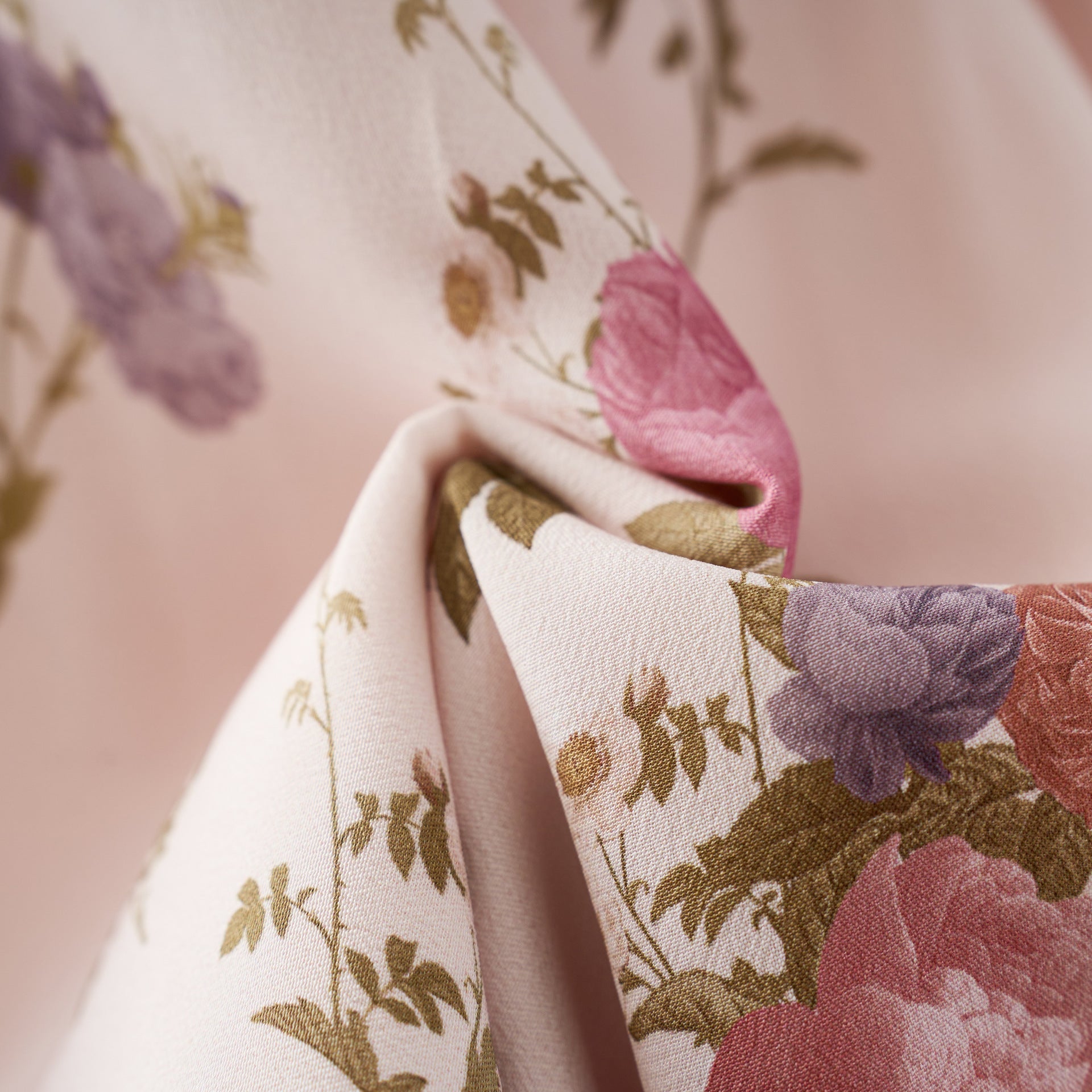 Little Rose Temperament Mulberry Silk Lotus Leaf Edge Dress