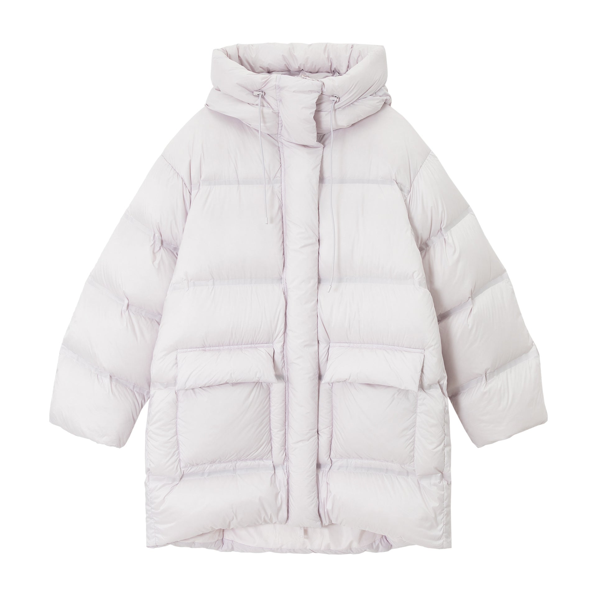 Super Soft High Density Zero Pressure Hooded Gall Free Down Jacket