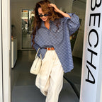 Cotton retro plaid cardigan top