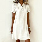 V-neck splicing shirt dress