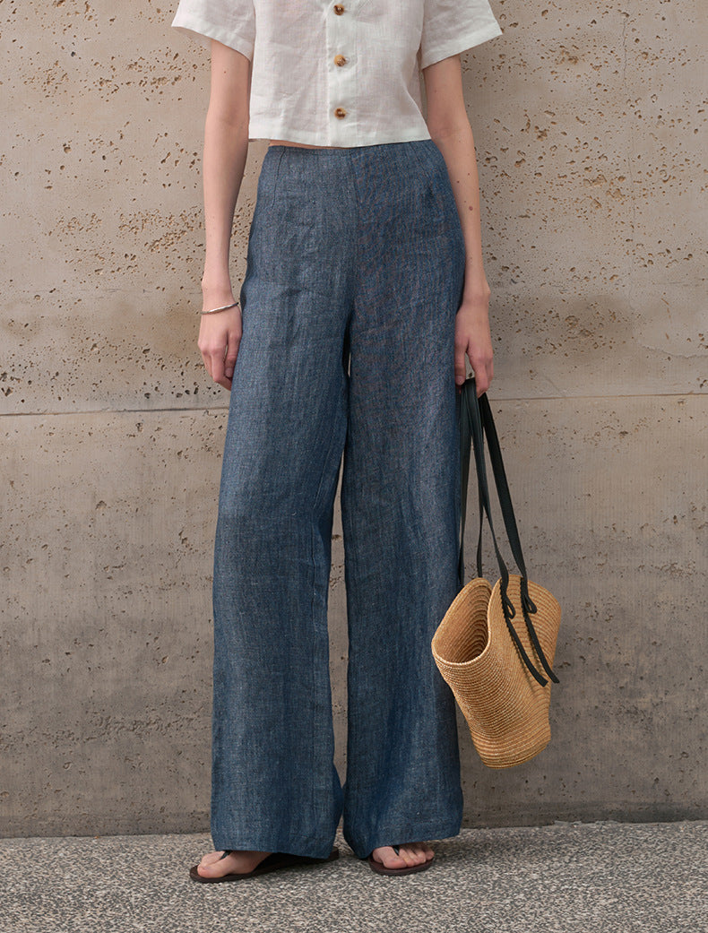 High-end linen slacks