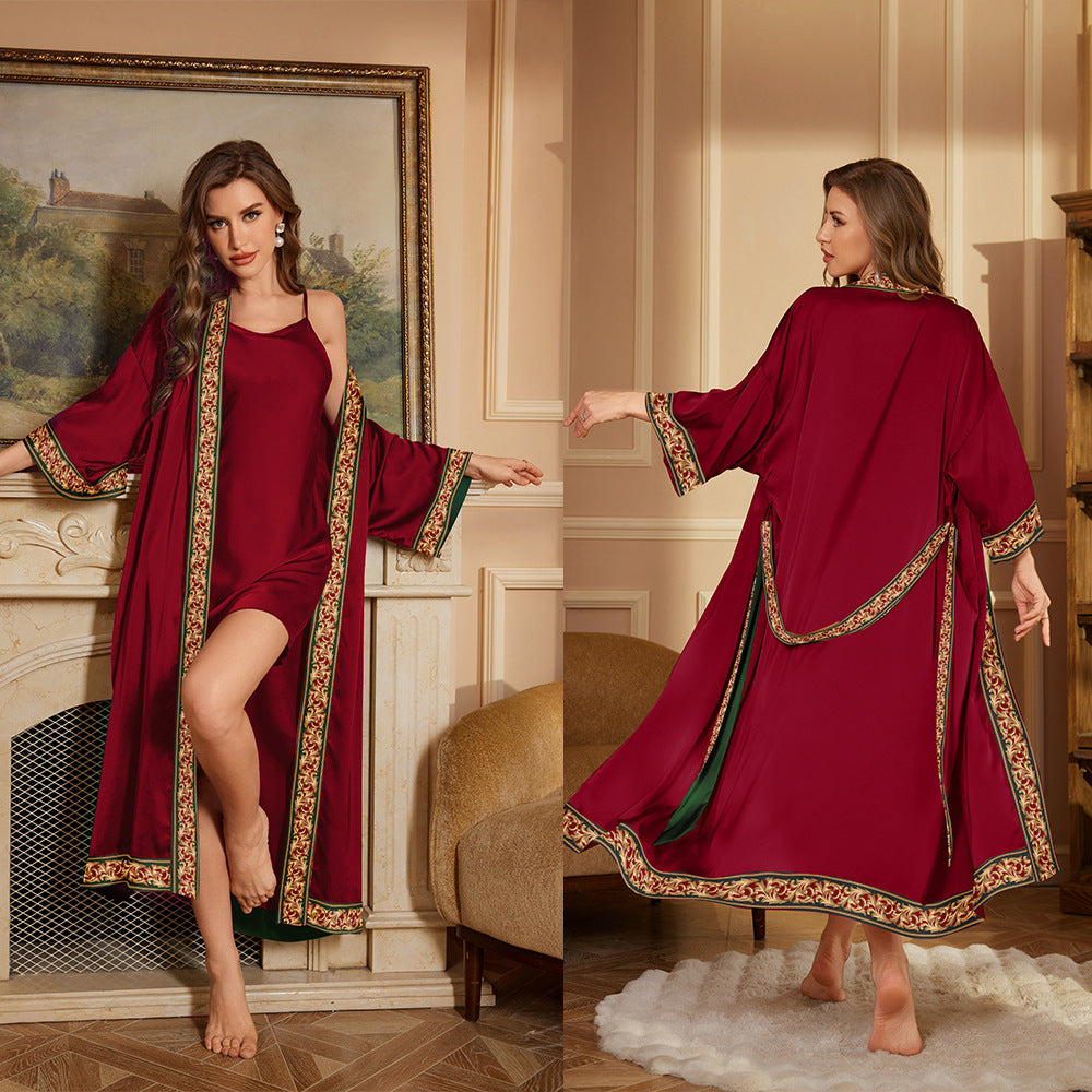 Sling satin chiffon nightgown