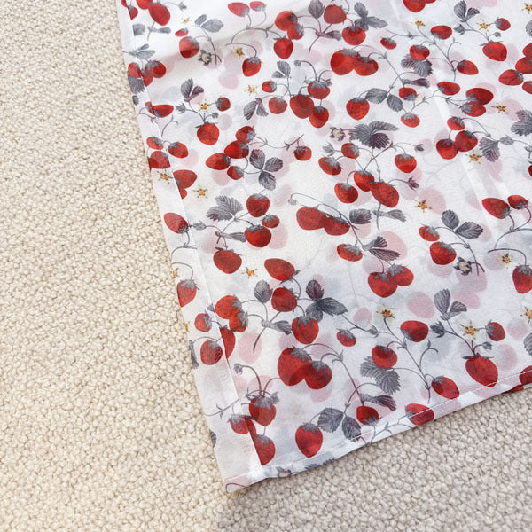 Strawberry retro French silk suspender long dress double-layer mulberry silk dress