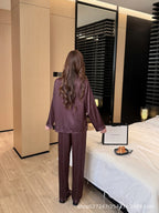 Ice Silk Jacquard Long Sleeve Set