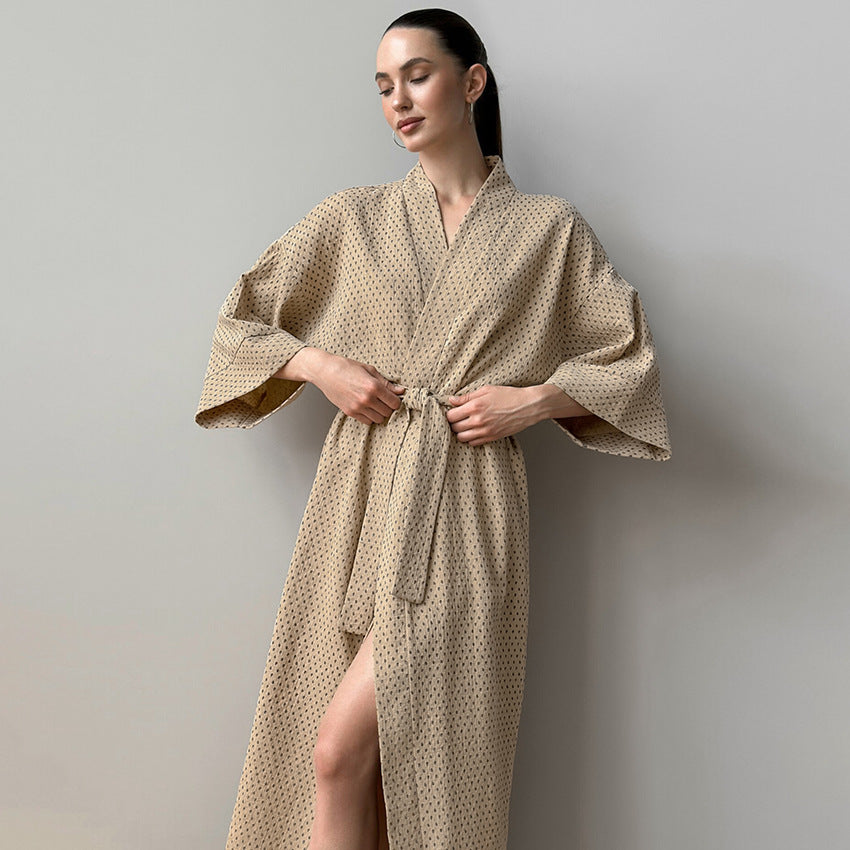 Printed breathable nightgown bath