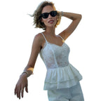 Lace Sleeveless Suspender Top