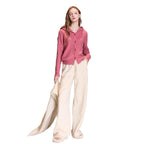 Hooded cardigan over wool jacket