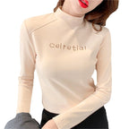 German velvet semi-turtleneck long-sleeved bottoming shirt