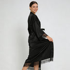 Satin imitation silk stretch dress