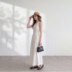 Back waist hollow sleeveless dress