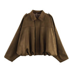 Suede Zip Casual Jacket Top