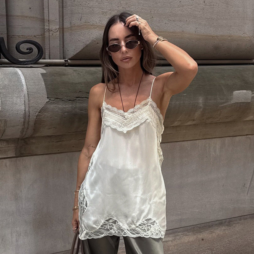 Lace sling vest top