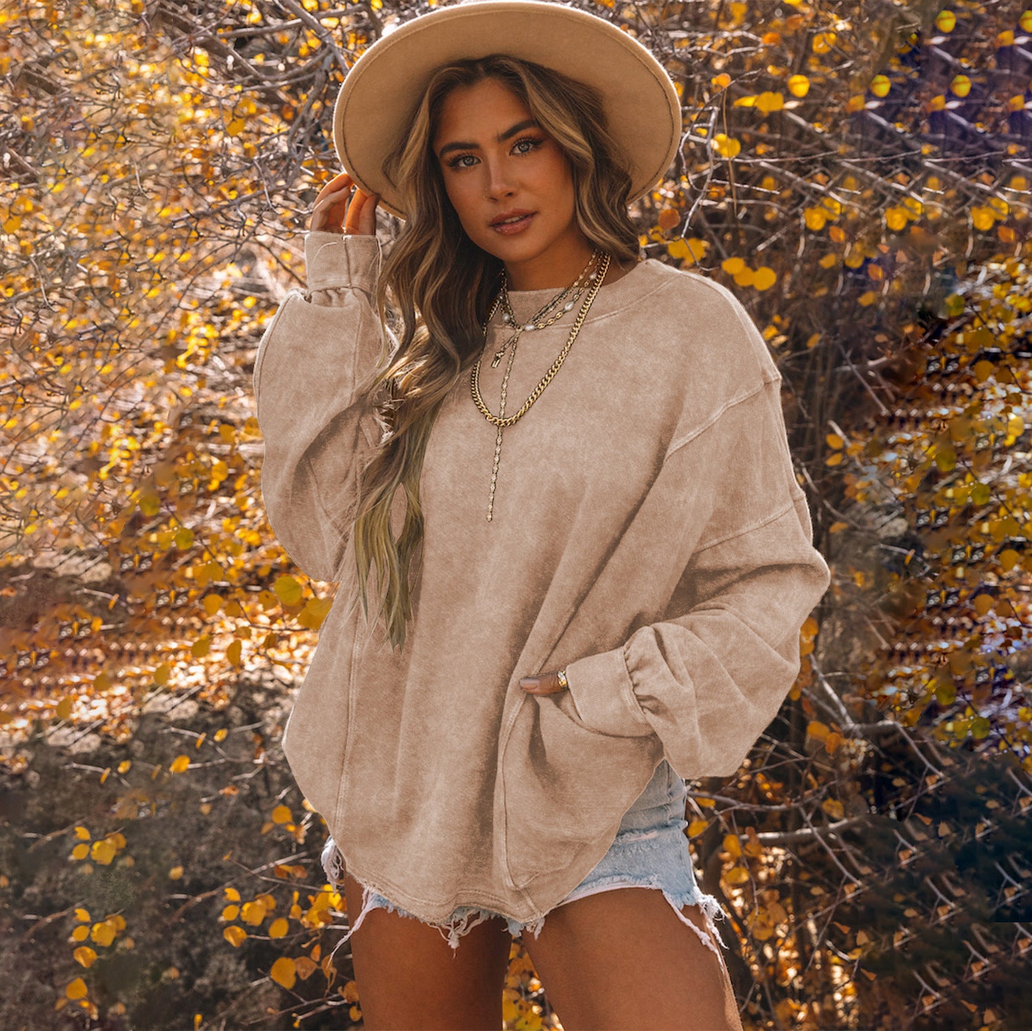 Personalized trendy jumper washed sweater