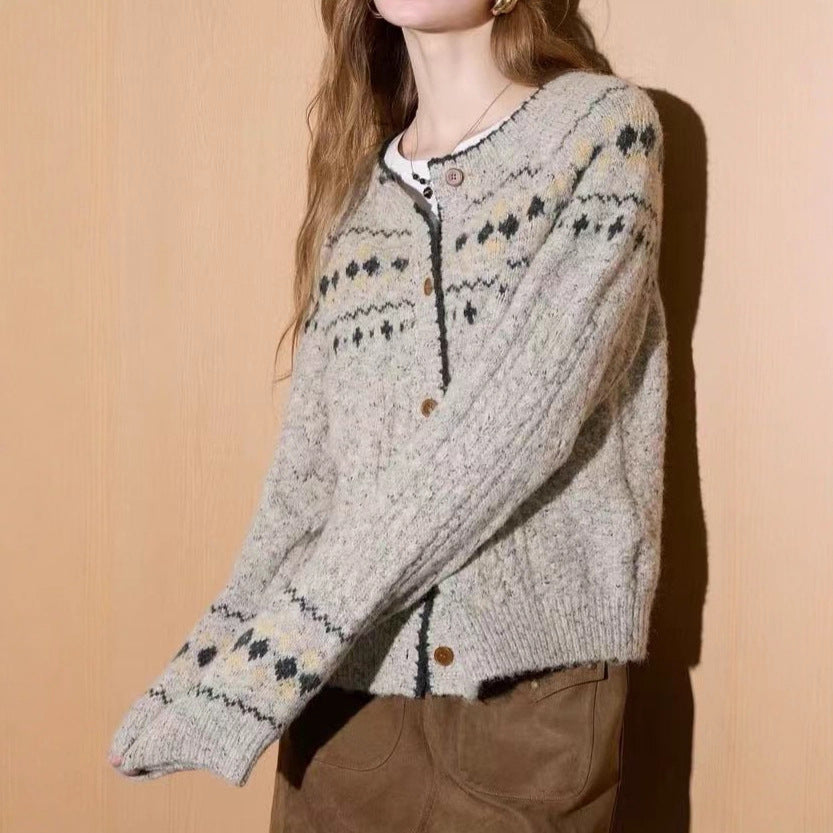 Wool sweater Fair Island cardigan jacket