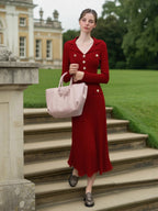 Simple dark brown long dress