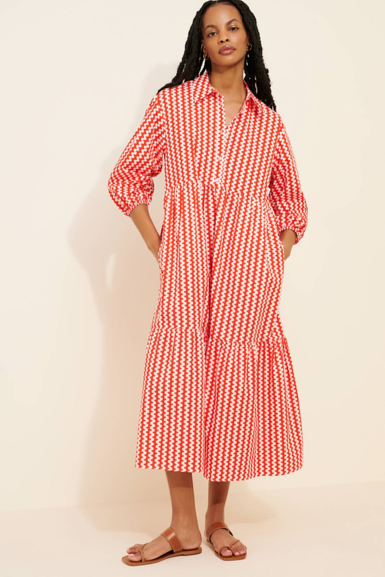 Printed shirt dress