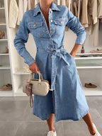 Long Sleeve Denim Shirt Dress