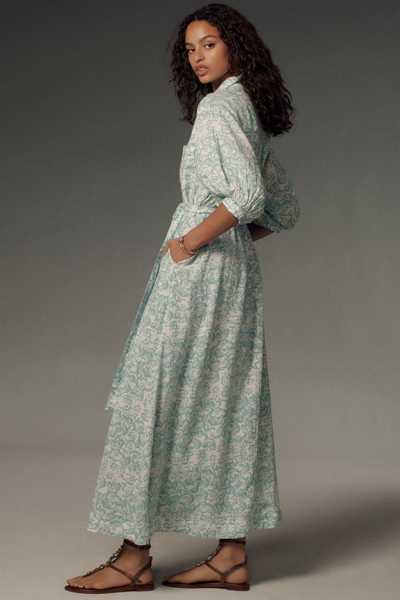 Printed shirt dress