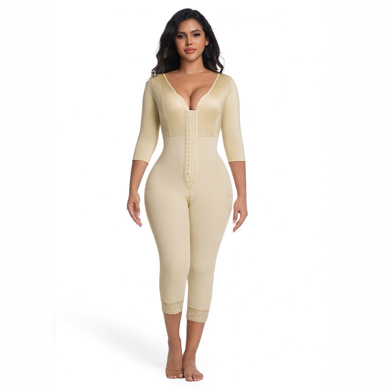 Double-layer fabric strengthens abdomen and hips, corset woman