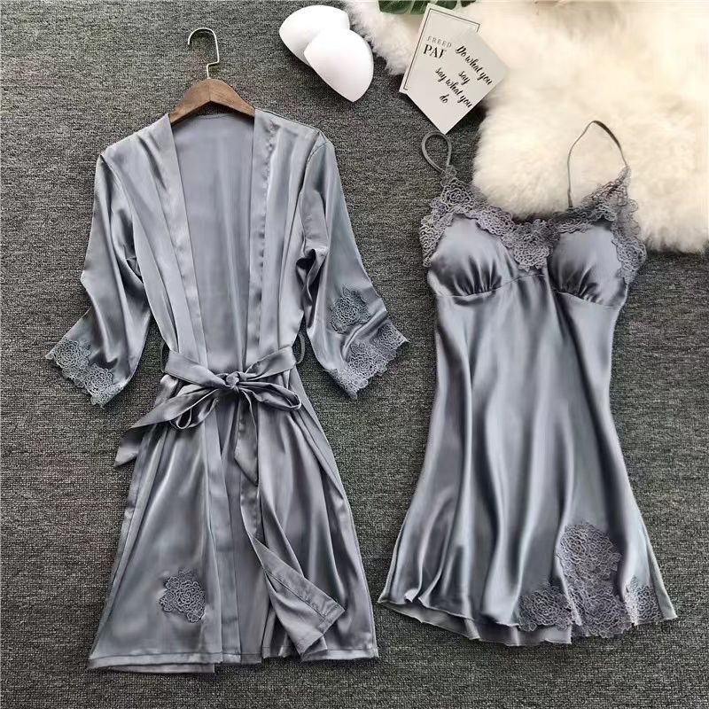 Satin home nightgown