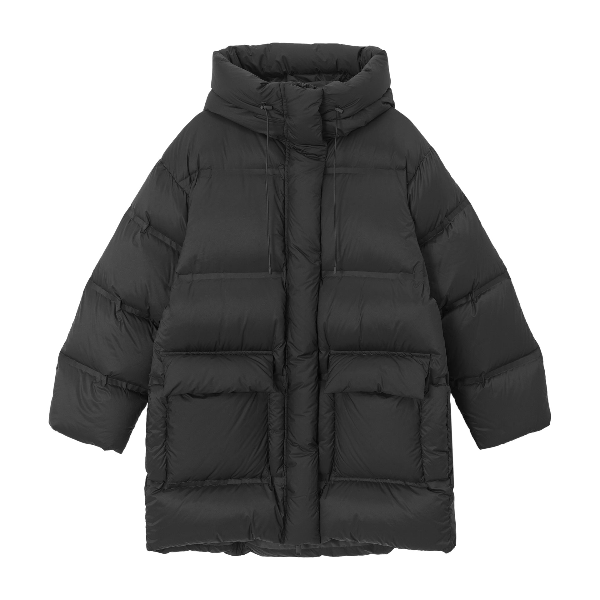Super Soft High Density Zero Pressure Hooded Gall Free Down Jacket