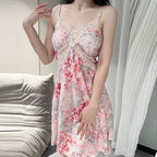 Lace suspender pajamas shorts set