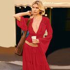 Lace chiffon cardigan top strap-on dress