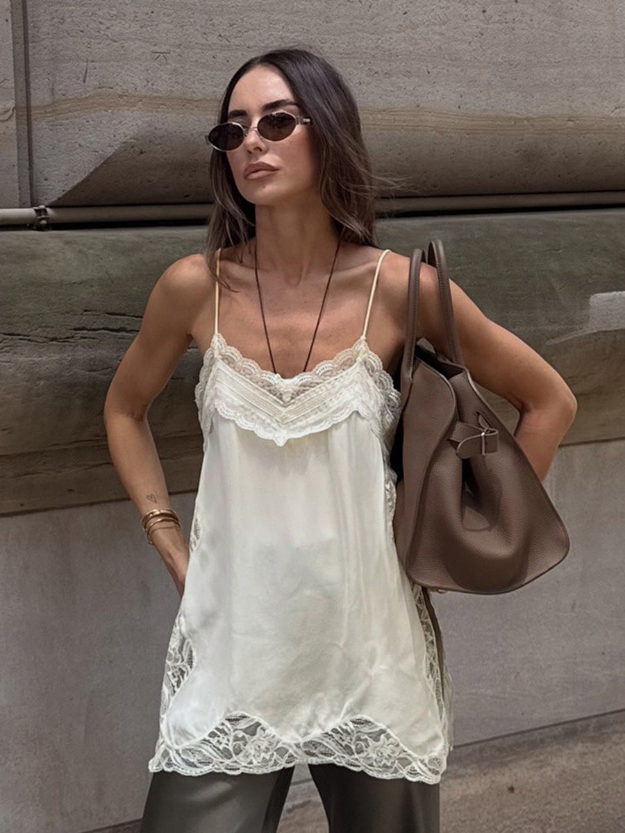 Lace sling vest top