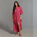 Printed shirt dress